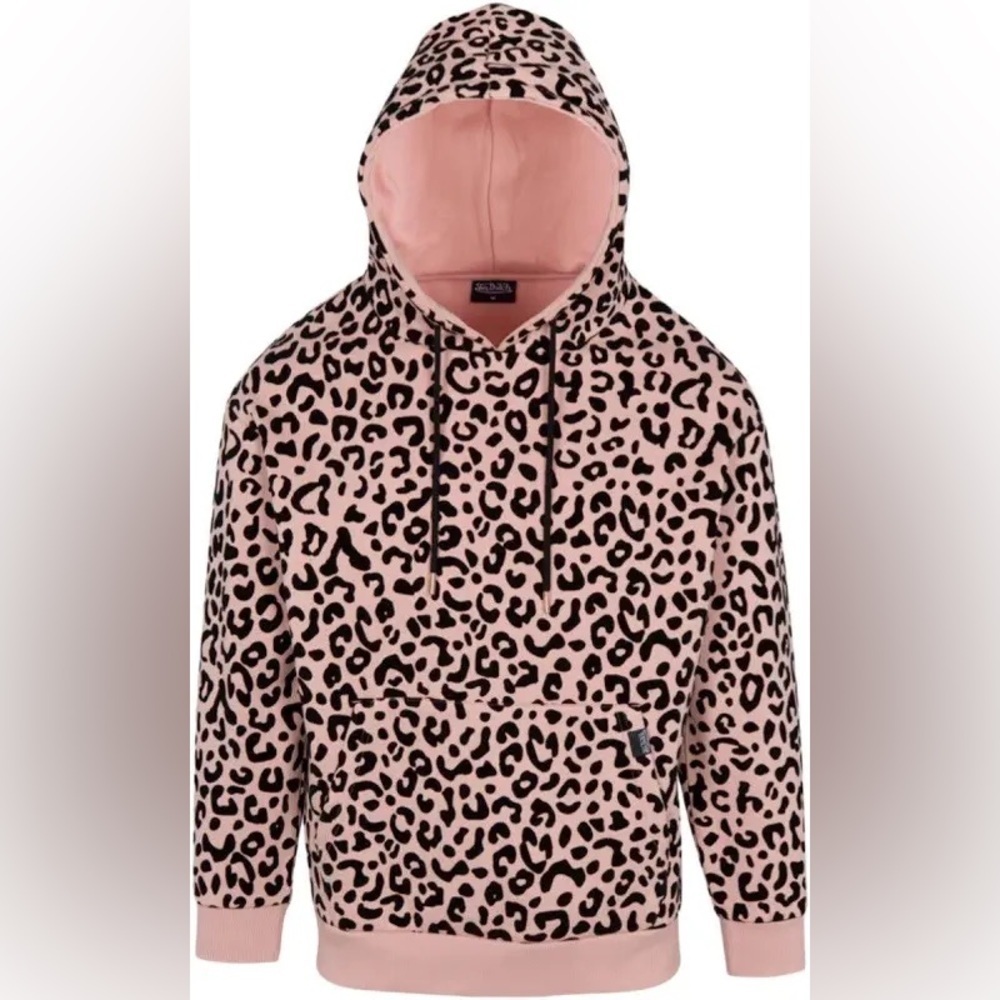 Von Dutch Unisex Dirty Pink Cheetah Hoodie Size Medium NWTS